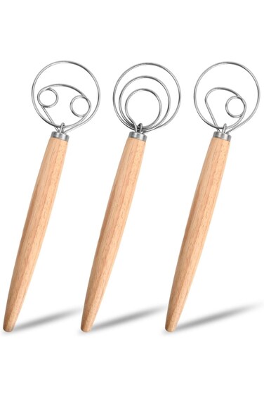 ييلانجين، 3 قطع من خفاقة العجين الدنماركية، مجموعة خفاقات العجين الدنماركية، خلاط عجين الخبز 13 بوصة، خفاقة عجين الخبز