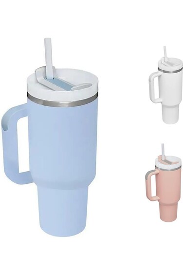 Ozuri Stainless Steel Plastic Silicone Drinking Cup 1.0 Blue