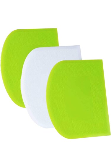 3PC Dough Scraper Set, Bakeware &amp; Decorating Tools Flexible &amp; Non-Slip Bench, Bowl, Cake Scraper