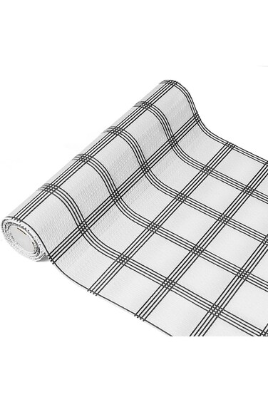 بطانة أدراج ورفوف ALMEKAQUZ، ورق غير لاصق مانع للانزلاق، بطانة سميكة مقاومة للماء وقابلة للغسل،