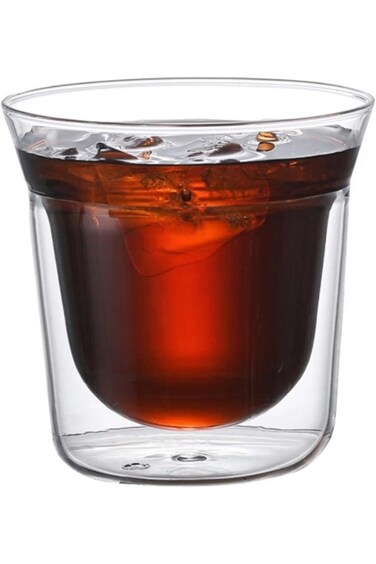 HOOPZOZA Glass Coffee Cup Espresso Cup Insulated Tea Cup Demitasse Cup with 180ml Capacity for Ther