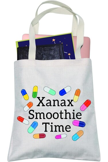 LEVLO Stars Fans Gifts Xanax Smoothie Time Foldable Shopping Bags Housewives Gifts