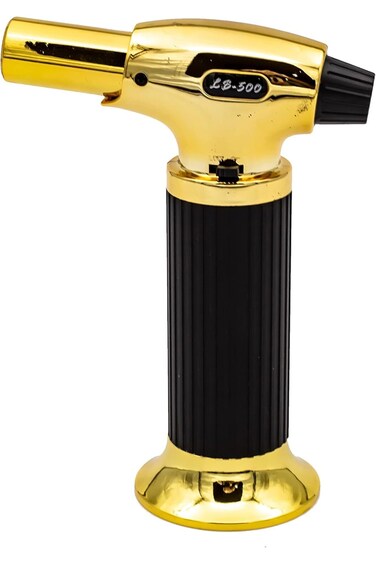 Blow Torch, Professional Butane Torch Lighter, Refillable Kitchen &amp; Camping Torch Lighter with Safe