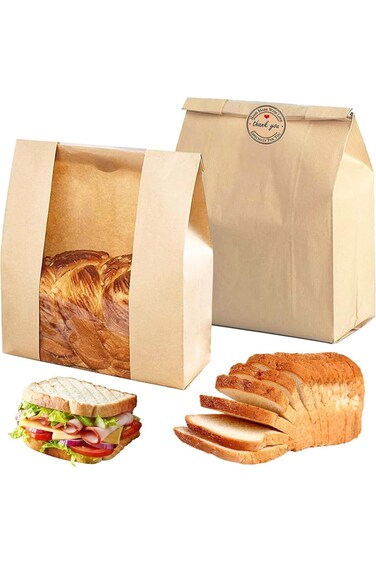 LBMT Bread Bags for Homemade Bread Sourdough Bread Bags large bakery bread bags with window for bre