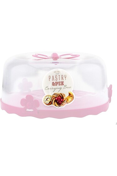 Q-Lux Takeaway Pastry Carrying Box With Handle L-00501 - Pastel Pink
