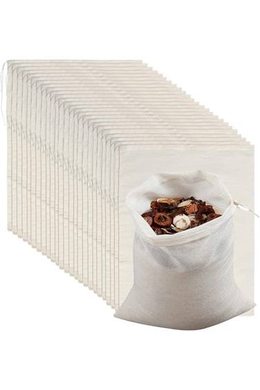 Tebrun Cotton Cheesecloth Bags for Straining, 10 Pack Nut Milk Bag - Reusable Fine Mesh Cheese Clot