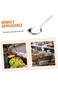 ALMEKAQUZ Stainless Steel Soup Spoons - Square Headed Tablespoon, Hollow Serving and Basting Spoon