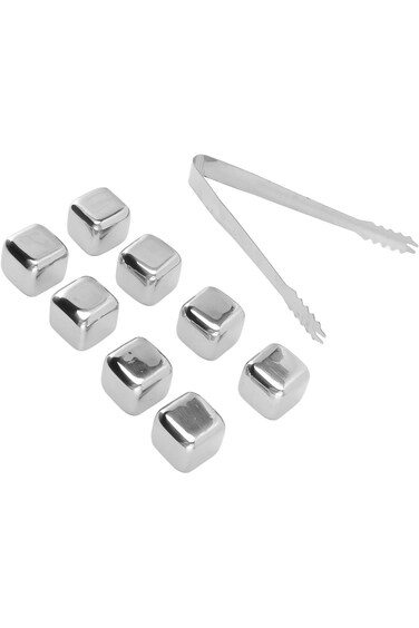 Tuwei Stainless Steel Ice Cubes, Safe Non-toxic 304 Stainless Steel Ice Cubes for Coffee (8 Cubes w