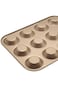 12-Cup Baking Cake Mold Baking Pan Oven Non Stained with Champagne Gold