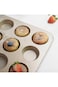 12-Cup Baking Cake Mold Baking Pan Oven Non Stained with Champagne Gold