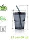 cosnou 13 OZ/400ML Ice Coffee Glass Tumbler with Straw and Lid Sealed Carry On, Thick Wall Water Gl