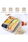 SupWolf Meal Prep Containers Reusable - 4 Pack Bento Lunch Box, 4-Compartment Snackle Box for Schoo