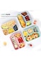SupWolf Meal Prep Containers Reusable - 4 Pack Bento Lunch Box, 4-Compartment Snackle Box for Schoo