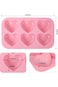 3PCS Silicone Heart Shaped Molds, 6 Cavities Heart Shaped Mold for Chocolate Cake Pudding Handmade