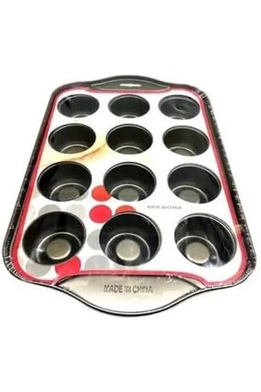 صينية كب كيك غير لاصقة MN 12   قالب مافن غير لاصق معزول بقاعدة ثابتة   ميني تشيزكا