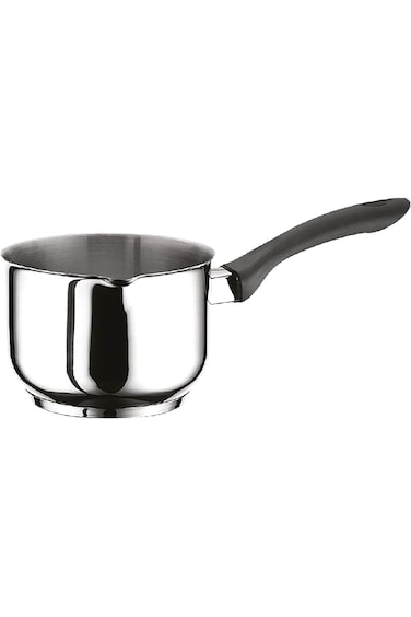 Parfait Erez Durable Stainless Steel Milk Pot with Ergonomic Handle Silver and Black