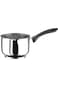 Parfait Erez Durable Stainless Steel Milk Pot with Ergonomic Handle Silver and Black