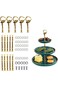 MAKINGTEC 5 Sets 3 Tier Cupcake Stand Hardware Handles, Vintage Tray Stand Center Holder Fitting wi