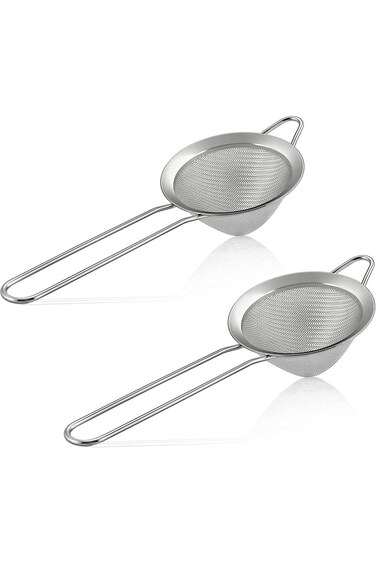 Bukela 2 Pack Fine Mesh Strainer, Small Stainless Steel Sieves with Handles,for Cocktail Coffee Foo
