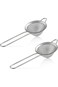 Bukela 2 Pack Fine Mesh Strainer, Small Stainless Steel Sieves with Handles,for Cocktail Coffee Foo