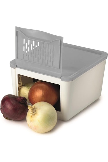 Snips Onion and Vegetables Container, 2 kg Capacity, White/Gray