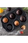 Royalford Black 6 Cup Jumbo Muffin Pan, Rf7043,Aluminum