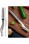 Maxmoral 2PCS Stainless Steel Chili Corer Remover Jalapeno Pepper Corer Core Deseeder Serrated Slic