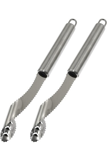 Maxmoral 2PCS Stainless Steel Chili Corer Remover Jalapeno Pepper Corer Core Deseeder Serrated Slic