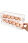 Flushrenic Egg Container,Egg Holder for Fridge, Automatic Egg Rolling Dispenser, Space Saving Egg T