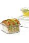 GLASSLOCK Square Tempered Glass Food Container 17-ounce/490ml RP523 - Airtight Anti Spill