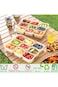 Divided serving tray with lid and handle,Snack box container with lids,Portable Veggie Fruit contai