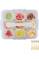 Divided serving tray with lid and handle,Snack box container with lids,Portable Veggie Fruit contai