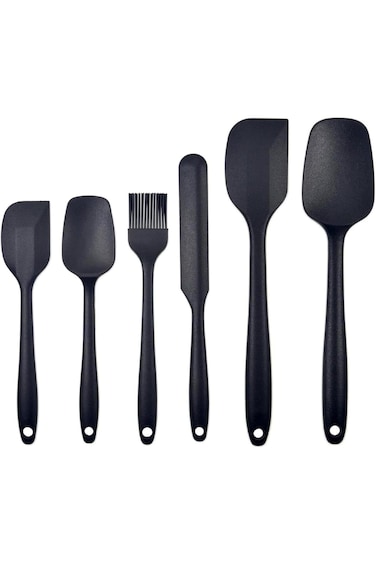 Cuisine Art Silicone Spatula Set - 6 Piece Non-Stick Rubber Spatula Set, Heat-Resistant Spatula Kit