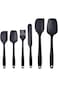 Cuisine Art Silicone Spatula Set - 6 Piece Non-Stick Rubber Spatula Set, Heat-Resistant Spatula Kit
