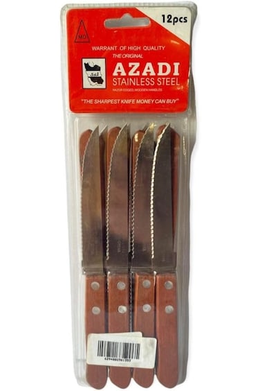 مجموعة سكاكين من الفولاذ المقاوم للصدأ Azadi BOU-FS0030-1، 12 قطعة، ملحقات المطبخ، تقطيع وتقطيع الخضراوات