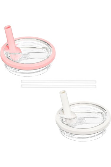 Beynant 2 Pcs 40 oz Tumbler Flip Straw Lid Replacement Fit for Stanley Quencher, Spill Proof Splash