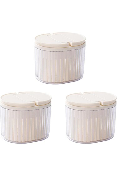 ALMEKAQUZ عبوة من 3 قطع من صندوق تصريف البصل والزنجبيل والثوم للمطبخ، صندوق لحفظ النضارة، لتحضير الخضراوات.