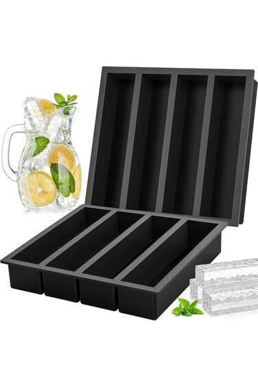 2 Piece Ice Cube Tray Silicone Ice Mold Thin Ice Cube Tray Ice Molder
