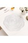 ALMEKAQUZ Round Placemats and Coasters, Rose Flower Shaped Place Mats, Wedding Placemat, Pressed Vi