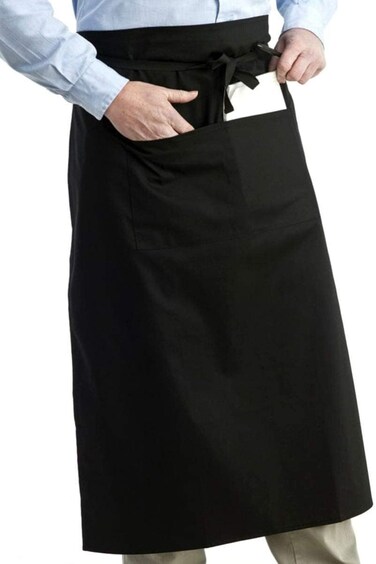 مريلة نصفية للجنسين من ELECDON، مريلة خصر سوداء، مريلة مطبخ للطهي، مقاس واحد يناسب معظم الأشخاص