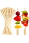 Beynant 100PCS Cocktail Picks Bamboo Skewers For Appetizers, Paddle Wooden Skewers, Fancy Flat Toot