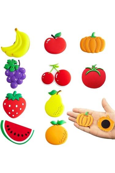 ملصقات ثلاجة غوديرن المغناطيسية للأطفال، 10 قطع من ملصقات الثلاجة المغناطيسية على شكل فواكه كرتونية، لوحة بيضاء