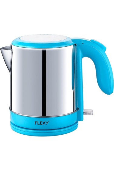 FLEXY&reg; 1.5L 1500w Stainless Steel Boil Dry Protected Compact Electric Kettle With Detachable Jug
