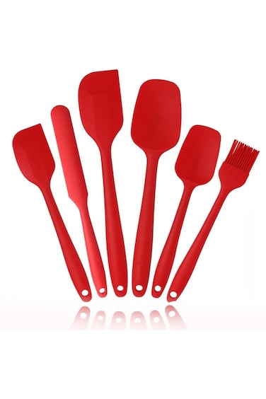 مجموعة ملاعق سيليكون من إكس سبرينج، 6 قطع من أدوات الخبز والطهي للمطبخ المنزلي والشواء وخبز الحلويات، P