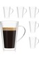 Double Walled Glass Coffee Mugs Set of 2, Clear Insulated Coffee Cup with Handle for Espresso Cappu