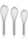 NZDWZDN Ouddy Stainless Steel Whisk Set 8"+10"+12", Kitchen Whisk Balloon Whisks for Cooking Egg Be