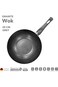 KITCHEN MASTER NON STICK INDUCTION WOK 28 CM, GREY, KMW002-GREY, COOKING WOK, WOK PAN, STIR-FRY PAN