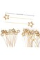 Star Toothpicks, Christmas Toothpicks with Gold Star Bamboo, 5.5 Inch Long Decorative Toothpicks fo