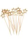 Star Toothpicks, Christmas Toothpicks with Gold Star Bamboo, 5.5 Inch Long Decorative Toothpicks fo