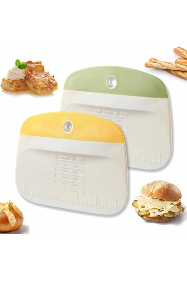 Tazweeq 2 PCS Bowl Scraper, Benchtop Dough Bread Scraper, Premium Plastic Dough Knife, Multi-Purpos